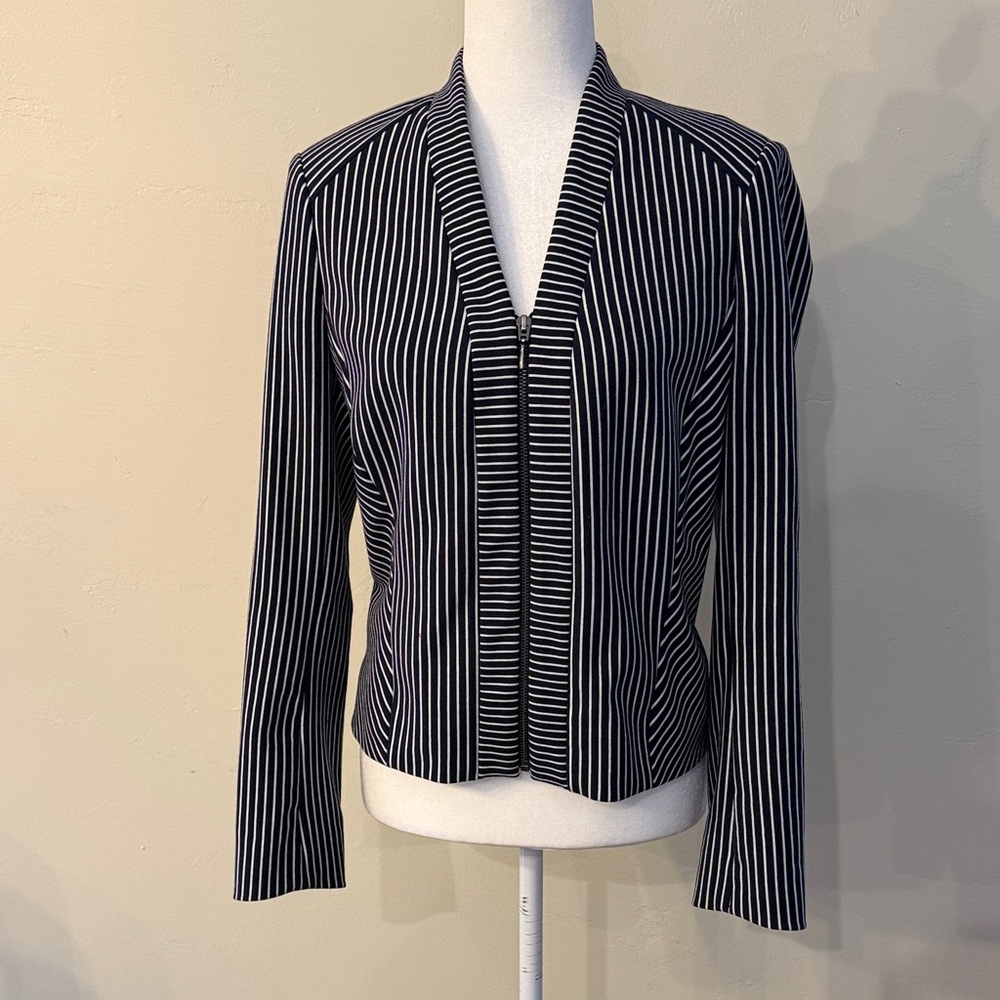 Per se By Carlisle Women's 8 Navy & White Blazer Jacket